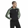 Felpa con Cappuccio Uomo Adidas Essentials Mélange French Terry Nero