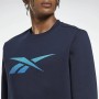 Felpa senza Cappuccio Uomo Reebok Identity Fleece Crew Blu scuro