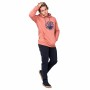 Felpa con Cappuccio Uomo Rip Curl Essentials 3 Stripes French Terry Salmone