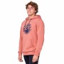 Felpa con Cappuccio Uomo Rip Curl Essentials 3 Stripes French Terry Salmone