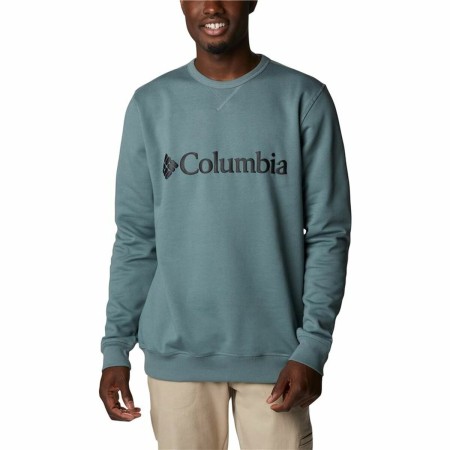 Felpa senza Cappuccio Uomo Columbia Logo Fleece Crew Azzurro