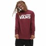 Felpa senza Cappuccio Uomo Vans Classic Crew-B Rosso Scuro Marrone