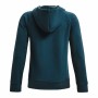 Felpa con Cappuccio Bambino Under Armour Rival Fleece Hoodie Ciano