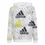 Felpa con Cappuccio Unisex Adidas Brand Love Bianco