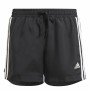 Pantaloncini Sportivi per Bambini Adidas Designed To Move 3 band Nero