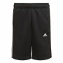 Pantaloncini Sportivi per Bambini Adidas D2M 3 Stripes Nero