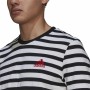 Maglia Essentials Stripey Adidas Embroidered Logo Nero