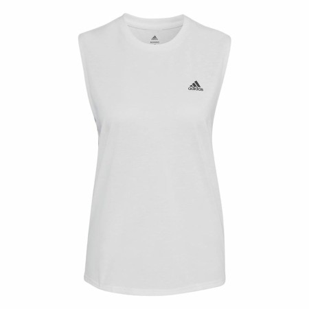 Maglia Smanicata da Donna Adidas Muscle Run Icons Bianco