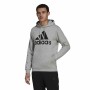 Felpa con Cappuccio Uomo Adidas Essentials Fleece Big Logo Grigio