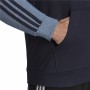 Felpa con Cappuccio Uomo Adidas Mélange French Terry Blu scuro