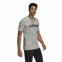 Maglia a Maniche Corte Uomo Adidas Embroidered Linear Logo Grigio Uomo