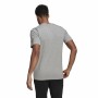 Maglia a Maniche Corte Uomo Adidas Embroidered Linear Logo Grigio Uomo