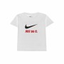 Maglia a Maniche Corte per Bambini Nike Swoosh Just Do It Bianco