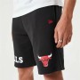 Pantaloni Corti Sportivi da Uomo New Era NBA Chicago Bulls Nero Uomo