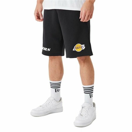 Pantaloni Corti Sportivi da Uomo New Era NBA LA Lakers Nero Uomo