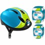 Kit casco e ginocchiere Azzurro Gomitiere