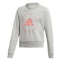 Felpa per Bambini Adidas G BOLD CREW 0070 Grigio