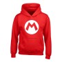 Felpa con Cappuccio Unisex Super Mario Badge Rosso