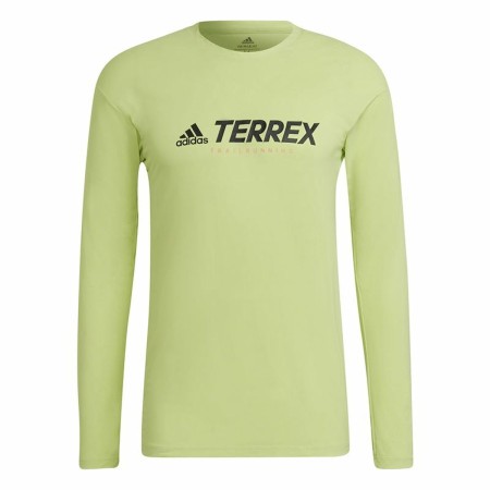 Camicia a Maniche Lunghe Uomo Adidas Terrex Primeblue Trail Verde limone