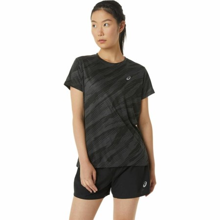 Maglia a Maniche Corte Donna Asics Core All Over Print Nero Donna