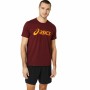 Maglia a Maniche Corte Uomo Asics ASICS Big Logo Rosso Scuro