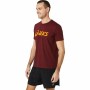 Maglia a Maniche Corte Uomo Asics ASICS Big Logo Rosso Scuro