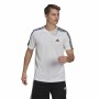 Maglia Adidas Aeroready D2M Sport 3 Bandas Bianco