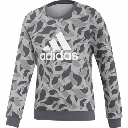 Felpa senza Cappuccio da Bambina Adidas ID Crew Grigio Grigio chiaro