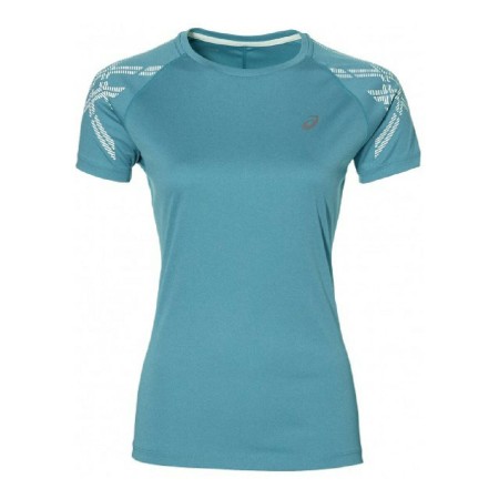 Maglia a Maniche Corte Donna Asics Stripe SS Top 141224 8057 Azzurro