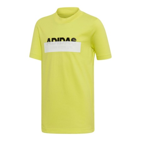 Maglia a Maniche Corte per Bambini Adidas YB ID LIN TEE DV1652 Giallo