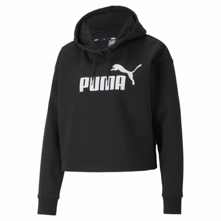 Felpa con Cappuccio Donna Puma Essentials Cropped Logo Nero