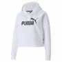 Felpa con Cappuccio Donna Puma Essentials Logo Bianco