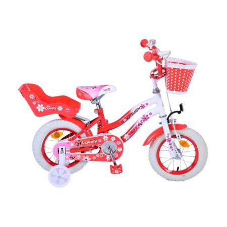 Bicicletta per bambini Volare Lovely - ragazze - 12 pollici - rossa bianca