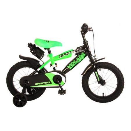 Bicicletta per Bambini Volare Sportivo - Ragazzi - 14 pollici - Verde Neon/Nera - assemblata al 95%.