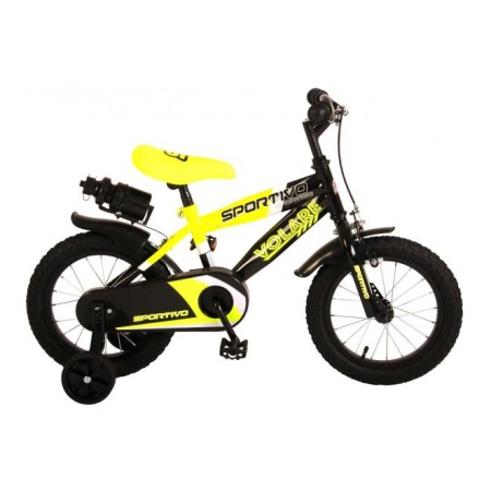 Bicicletta per Bambini Volare Sportivo - Ragazzi - 14 pollici - Giallo Neon/Nero - assemblata al 95%.