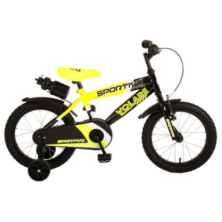 Bicicletta per Bambini Volare Sportivo - Ragazzi - 16 pollici - Giallo Neon Nero - assemblata al 95%.