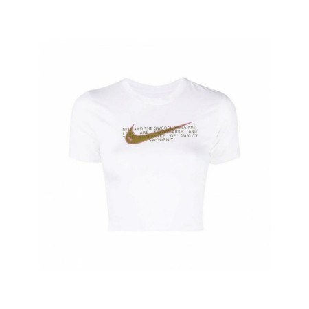 Maglia a Maniche Corte Donna TEE SLIM CRP SWOOSH DN5798 Nike 100 Bianco