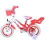 Bicicletta per bambini Volare Lovely - ragazze - 12 pollici - rossa bianca