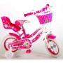 Bicicletta per bambini Volare Lovely - Ragazze - 12 pollici - Rosa Bianca - Due freni a mano