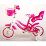 Bicicletta per bambini Volare Lovely - Ragazze - 12 pollici - Rosa Bianca - Due freni a mano