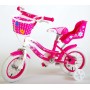 Bicicletta per bambini Volare Lovely - Ragazze - 12 pollici - Rosa Bianca - Due freni a mano