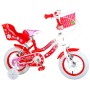 Bicicletta per bambini Volare Lovely - Ragazze - 12 pollici - Rossa Bianca - Due freni a mano