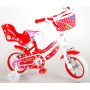 Bicicletta per bambini Volare Lovely - Ragazze - 12 pollici - Rossa Bianca - Due freni a mano