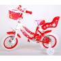 Bicicletta per bambini Volare Lovely - Ragazze - 12 pollici - Rossa Bianca - Due freni a mano