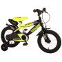 Bicicletta per bambini Volare Sportivo - Ragazzi - 14 pollici - Giallo neon nero - Due freni a mano - assemblata al 95%