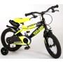 Bicicletta per bambini Volare Sportivo - Ragazzi - 14 pollici - Giallo neon nero - Due freni a mano - assemblata al 95%