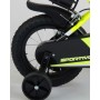 Bicicletta per bambini Volare Sportivo - Ragazzi - 12 pollici - Giallo neon nero - Due freni a mano - assemblata al 95%