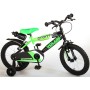 Bicicletta per bambini Volare Sportivo - Ragazzi - 16 pollici - Verde neon Nero - Due freni a mano - assemblata al 95%