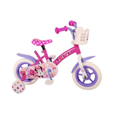 Disney Minnie più carina di sempre! Bicicletta per bambini - Ragazze - 10 pollici - Rosa / Bianca / Viola - Scatto fisso