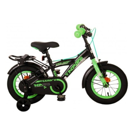 Volare Thombike Bicicletta per bambini - Ragazzi - 12 pollici - Nera Verde - Due freni a mano